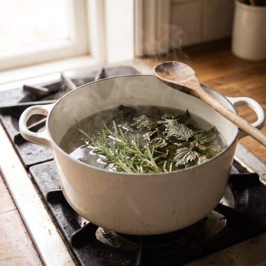 Rosemary and nettle simmering